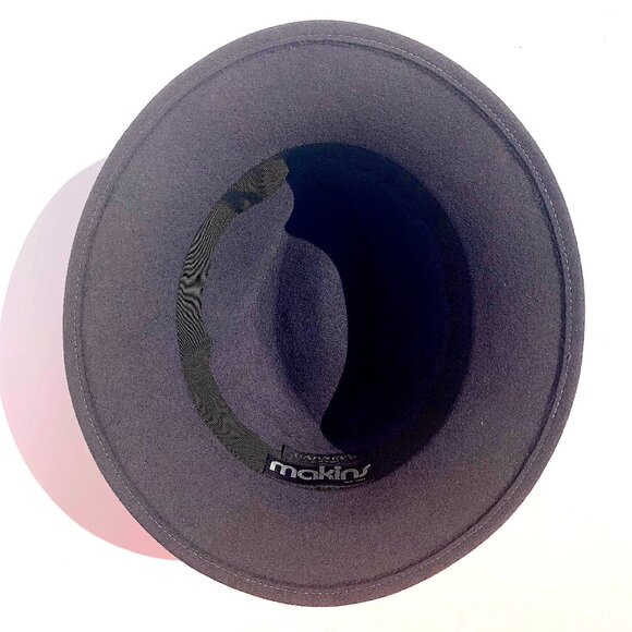 VTG Men’s Makins Felt Fedora Barney’s New York, Gray, Grosgrain Ribbon, Sz Large - Picture 5 of 7